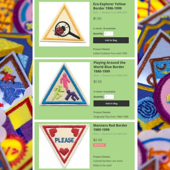 Vintage 90s Brownie Girl Scout Camp Scherman Try-Its Lim Ed Retired Patch Badge - Picture 14 of 15